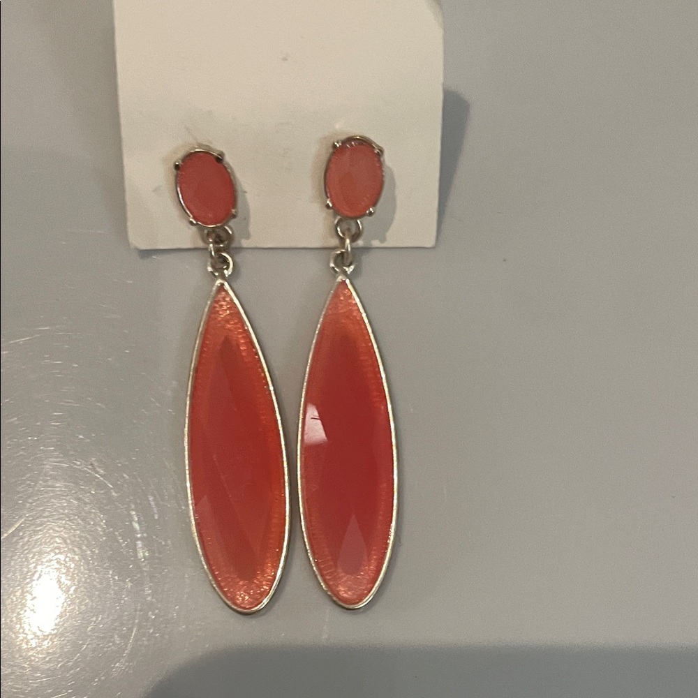 Coral Teardrop Dangle Earrings - Women Jewelry